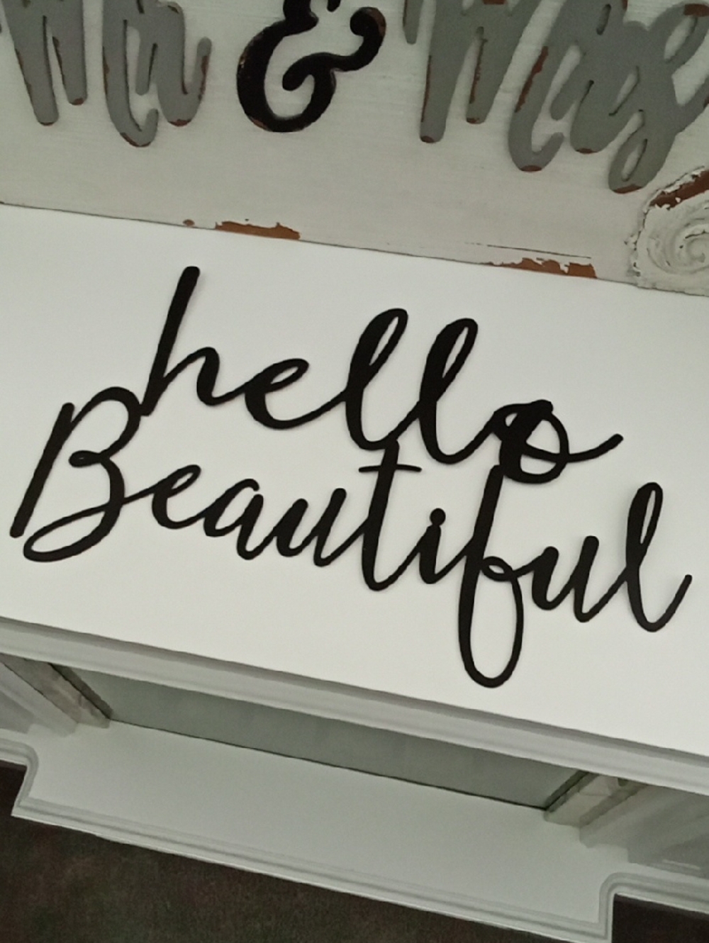 Metal Hello Beautiful Sign